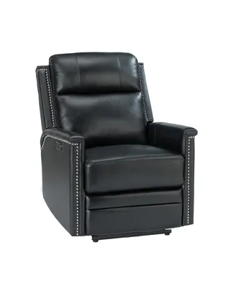 Lidia Modern Genuine Leather Electric Recliner with Nailhead Trims