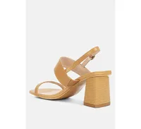 Womens Kirk Elasticated Gussets Block Heel Sandals