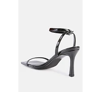 Womens Fantasy Mid Heel Square Toe Sandals
