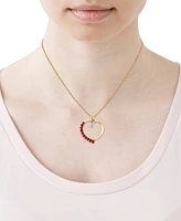 Ruby (1/2 ct. t.w.) & Diamond Accent 18" Heart Pendant Necklace 10k Gold (Also Tanzanite)