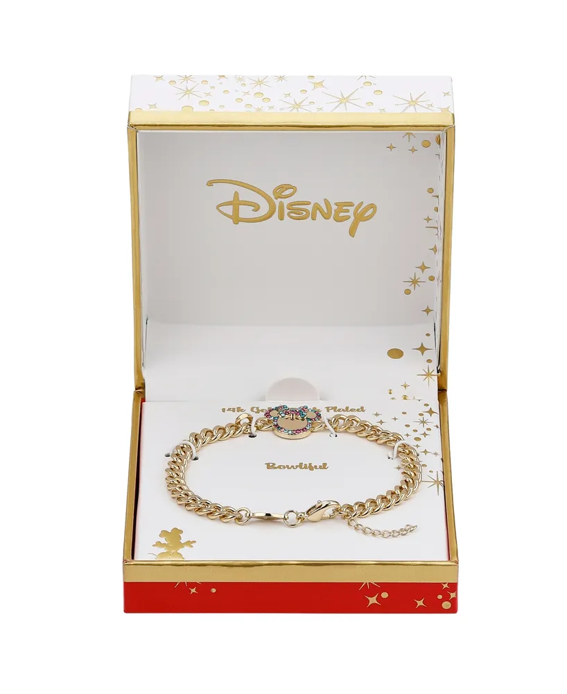 Disney Multi Color Crystal Minnie Mouse Curb Bracelet