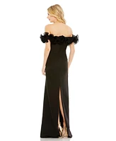 Women's Ieena Off The Shoulder Ruffle Detail Column Gown