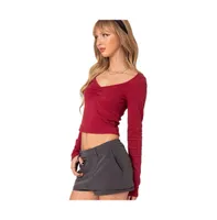 Women's Nat ruched v neck top