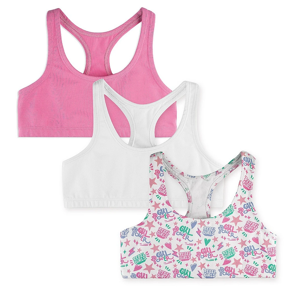 Rebel Girls x Mightily Fair Trade Organic Cotton Sports Bras 3-pack