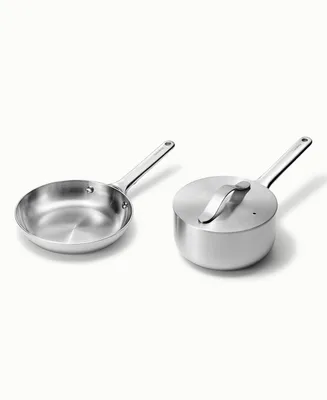 Caraway Stainless Steel Mini Fry Pan and Mini Sauce Pan Duo