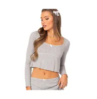 Women's Fig pointelle top - Gray