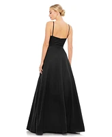 Mac Duggal Women's Ieena Classic A-Line V-Neck Ballgown