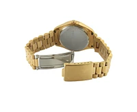 Peugeot Men's 40mm Gold Face Fluted Bezel Gold Bracelet Watch