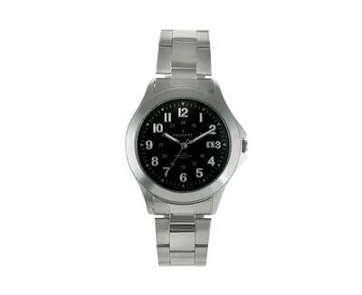 Peugeot Men 38mm Military Dial Stainless Steel Bracelet watch