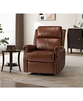 Chapas Transitional Genuine Leather Power Recliner