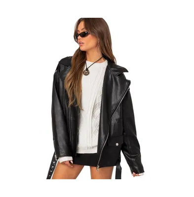 Women's Wrenley oversized faux leather jacket