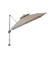 Mondawe 10ft 2-Tier Square Cantilever Outdoor Patio Umbrella with Included Cover