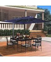 Mondawe 10ft Square Cantilever Patio Umbrella with Included Base Weight for Outdoor Sun Shade