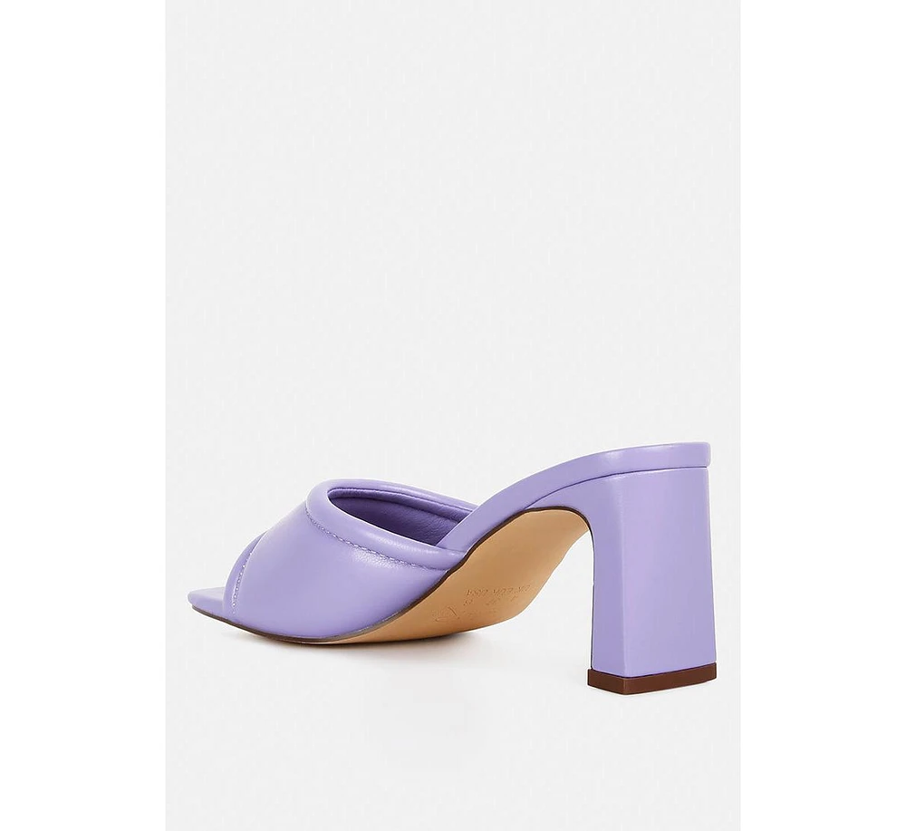 Women's Celine Quilted Italian Block Heel Sandals