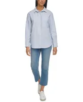 Calvin Klein Jeans Women's Cotton Striped Boyfriend-Fit Shirt