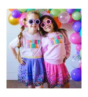 Sweet Wink Little and Big Girls Birthday Girl Patch Short Sleeve T-Shirt