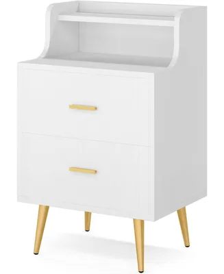 Tribe signs White 2 Drawers Nightstand for Bedroom