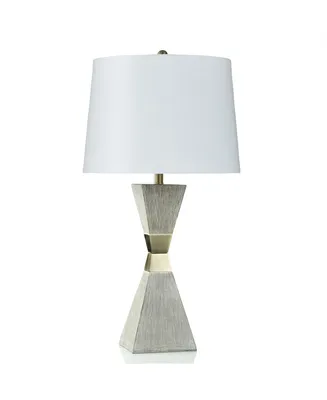 32.25" Morris Geometric Base Table Lamp with Bronze Accents
