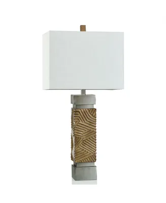 32.75" Bonafide Abstract Line Base with Silver Accents Table Lamp