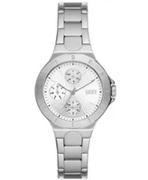 Dkny Women's Chambers Multifunction Silver-Tone Stainless Steel Watch 34mm - Silver