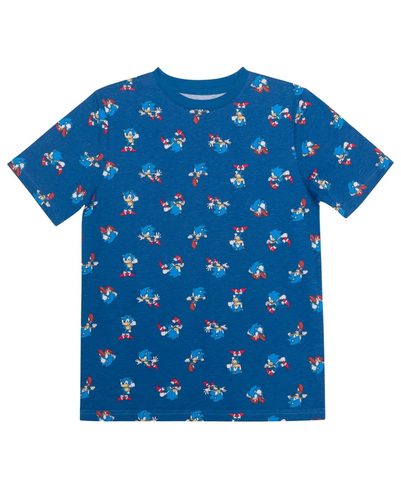 Sonic Big Boys All Over Print Short Sleeve Graphic T-shirt