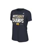 Women's Jordan Navy Michigan Wolverines College Football Playoff 2023 National Champions Locker Room T-shirt