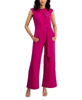 Tahari Petite Sleeveless Belted Jumpsuit