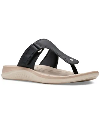 Clarks Women's Glide Walk T-Strap Slip-On Thong Sandals