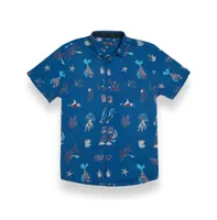 Baja Llama Men's Split Personalities - Nighthawk Button Up Shirt