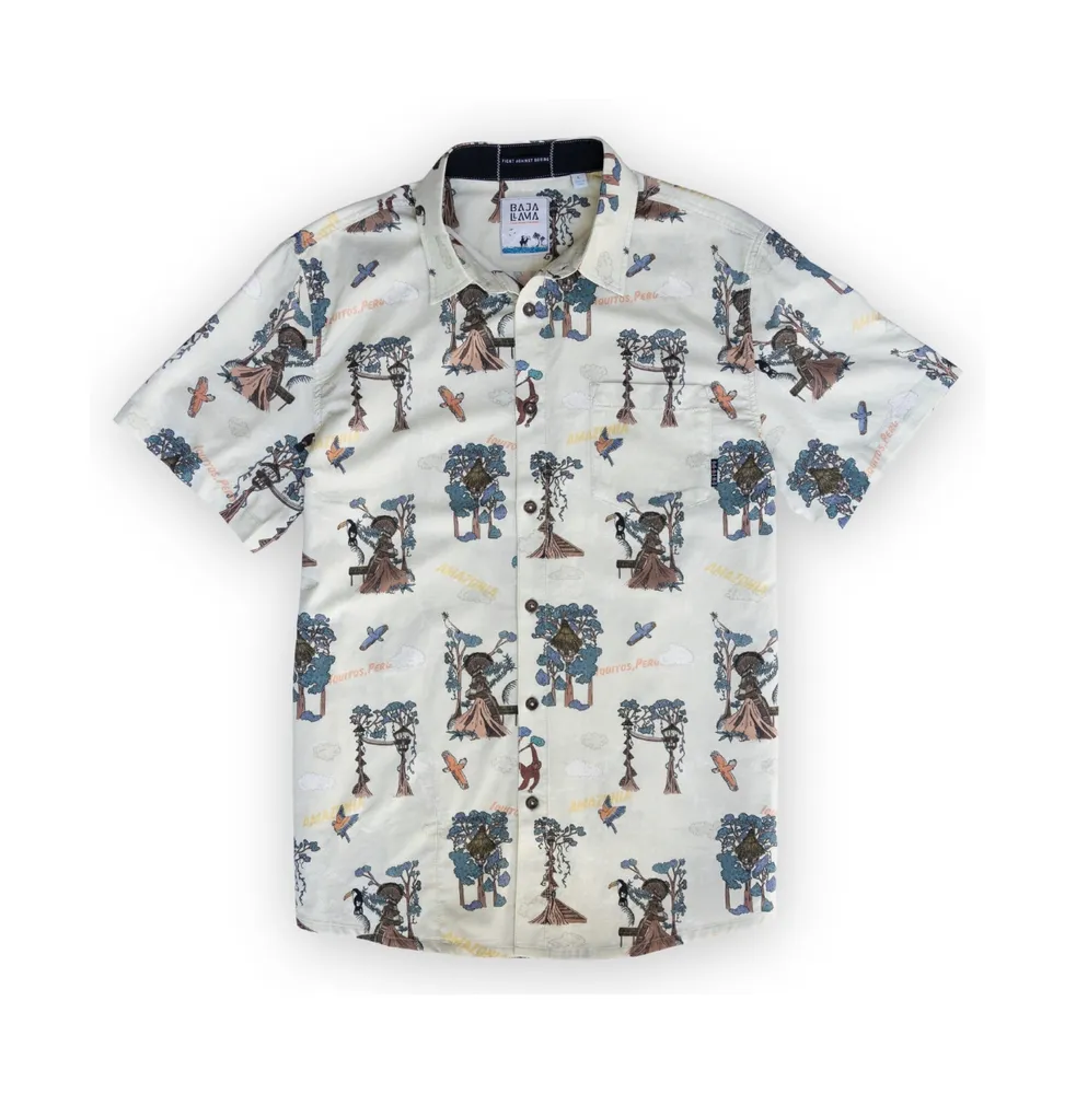 Baja Llama Men's Treehouse - 7-seas Button Up Shirt