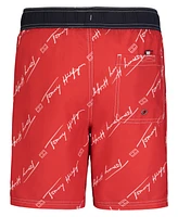 Tommy Hilfiger Big Boys Script All Over Print Swim Trunks