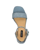 Nine West Women's Nerisa Square Toe Woven Wedge Sandals