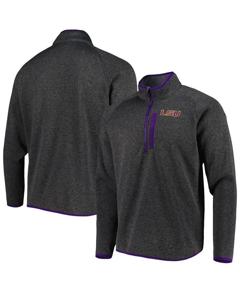 Men's Columbia Charcoal Lsu Tigers Canyon Point Omni-Shield Raglan Half-Zip Top