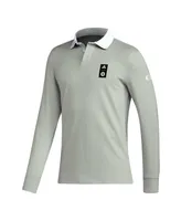 Men's adidas 2023 Player Gray New England Revolution Travel Long Sleeve Polo Shirt