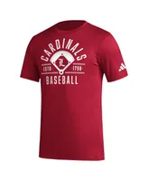 Men's adidas Red Distressed Louisville Cardinals Exit Velocity Baseball Pregame Aeroready T-shirt