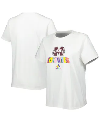 Women's adidas White Mississippi State Bulldogs Fresh Pride T-shirt
