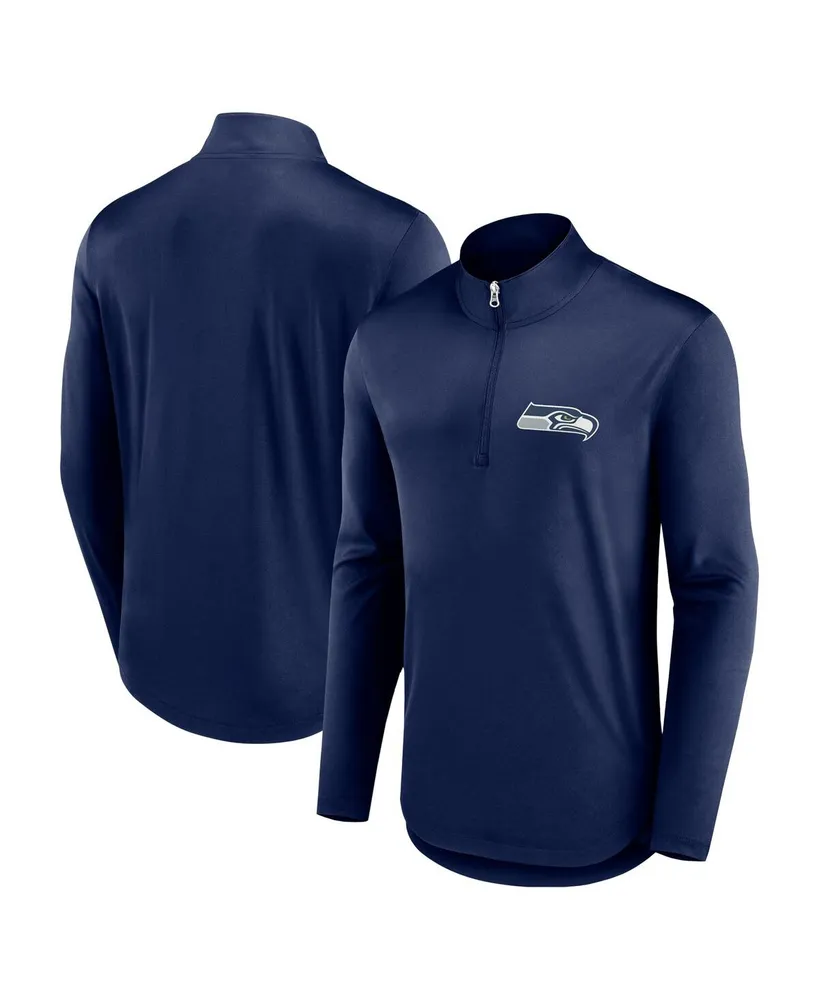 Men's Fanatics College Navy Seattle Seahawks Quarterback Quarter-Zip Top