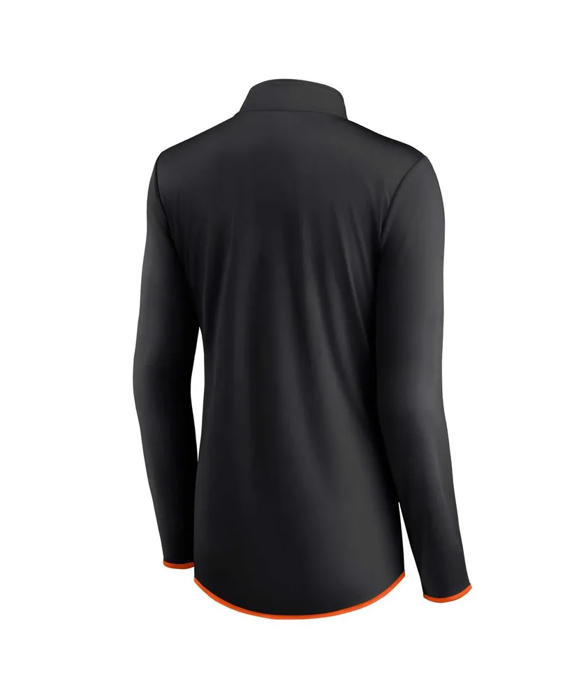 Women's Fanatics Black San Francisco Giants Corner Quarter-Zip Top