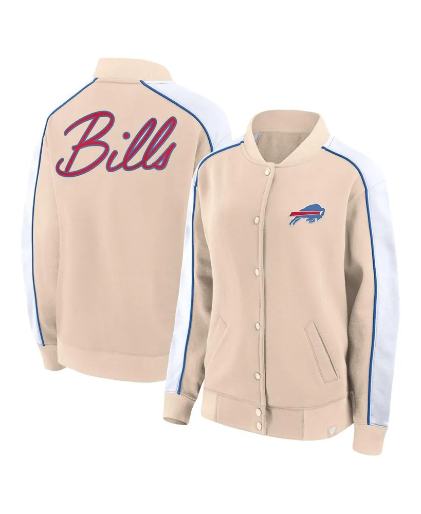 Women's Fanatics Tan Buffalo Bills Lounge Full-Snap Varsity Jacket