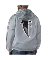 Men's Starter Gray Distressed Atlanta Falcons Thursday Night Gridiron Throwback Full-Zip Jacket