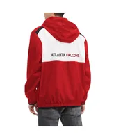 Men's Tommy Hilfiger Red, White Atlanta Falcons Carter Half-Zip Hooded Top