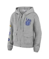 Women's Wear by Erin Andrews Heather Gray Los Angeles Rams Full-Zip Hoodie