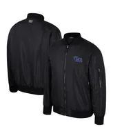 Men's Colosseum Black Pitt Panthers Full-Zip Bomber Jacket