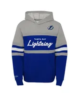 Big Boys Mitchell & Ness Gray Tampa Bay Lightning Head Coach Pullover Hoodie