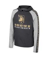Big Boys Colosseum Black Army Knights Ned Raglan Long Sleeve Hooded T-shirt