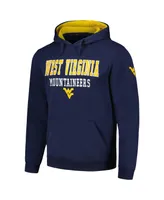 Men's Colosseum Navy West Virginia Mountaineers Sunrise Pullover Hoodie