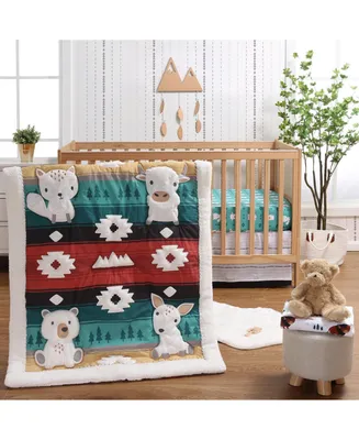 The Peanutshell Western Woods Organic Cotton Crib Bedding Set for Baby Boys, 4 Pieces