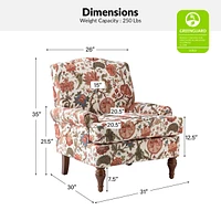 Lucretia Modern Upholstered Accent Chair with Patterned Cushion