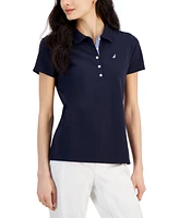 Nautica Jeans Women's Short-Sleeve Polo-Collar Shirt