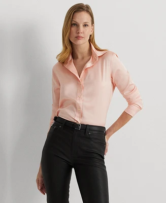 Lauren Ralph Women's Satin Charmeuse Shirt